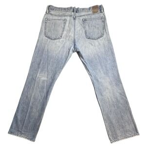 Gap 1969 Straight Jeans Mens 35x30 (36x29) Light Wash Blue Denim Distressed